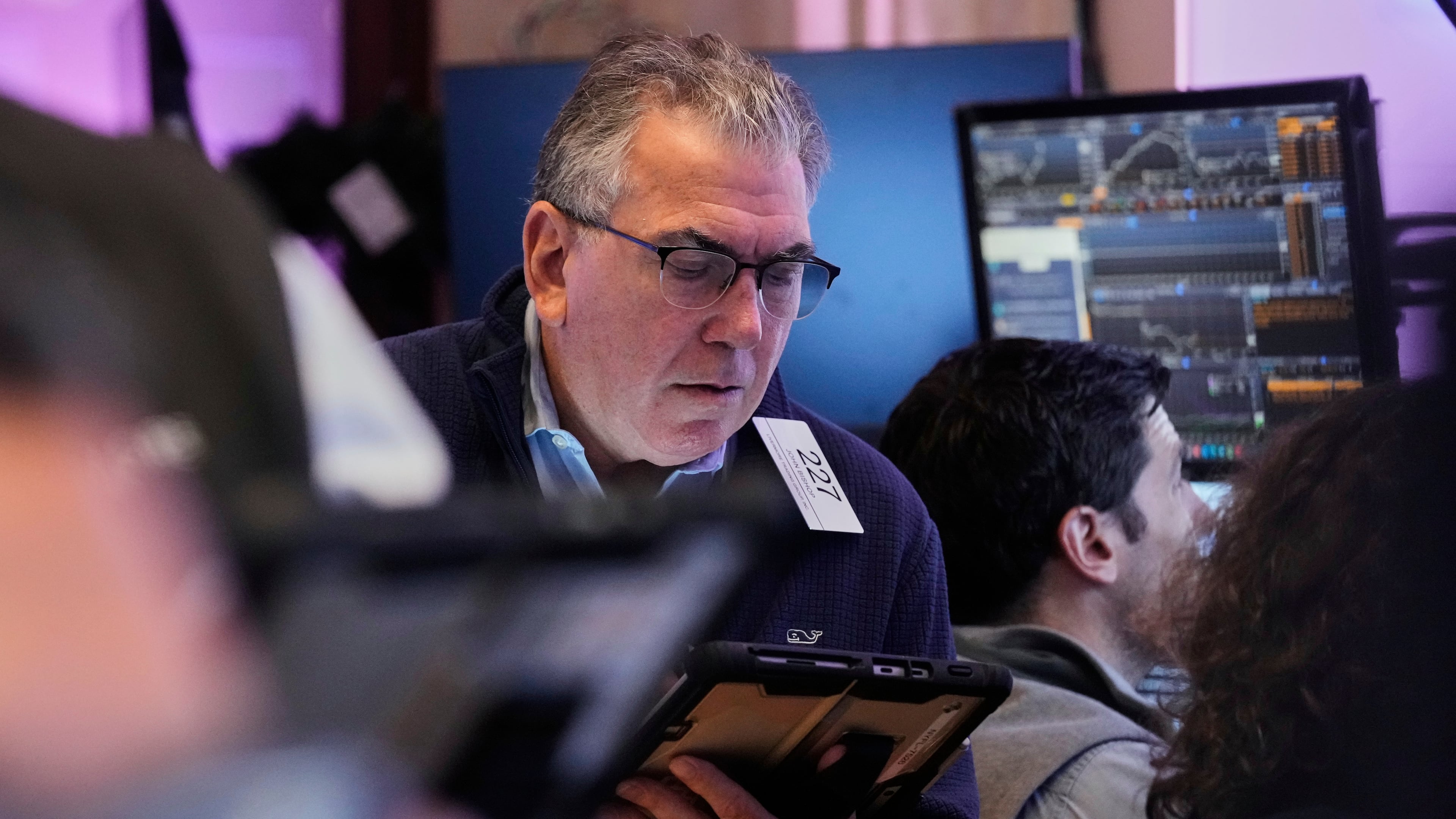 Trader John Bishop works on the floor of the New York Stock Exchange, Wednesday, Sept. 10, 2025. (AP Photo/Richard Drew)