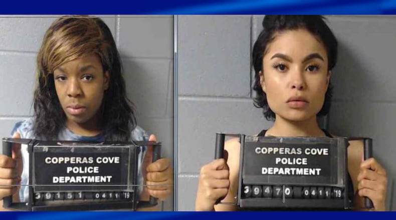 Joelle Sezen Rogers, left, and Osheana Shemorrow Mitchell are accused of stealing an exotic goat.