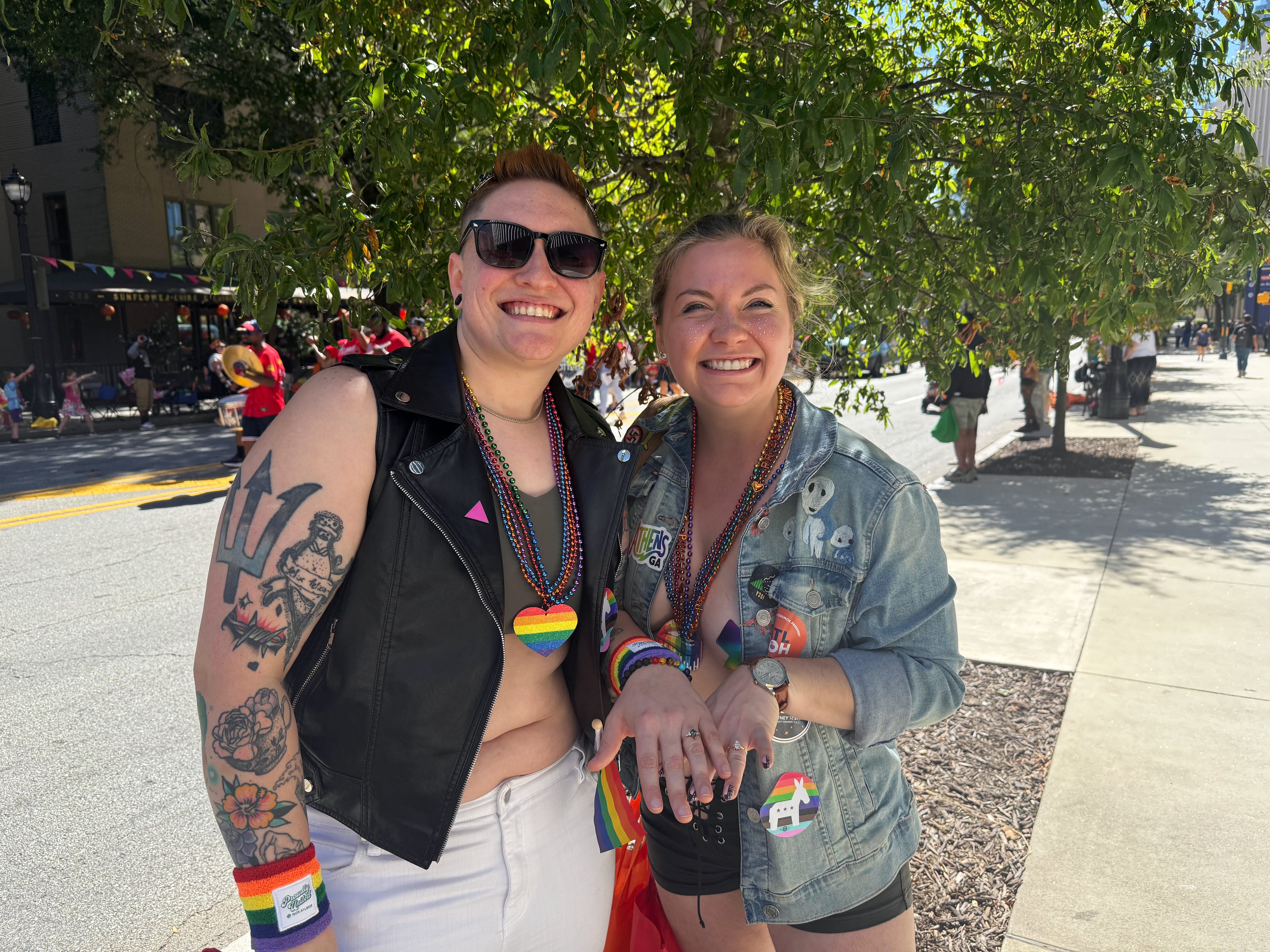 From left, Rachel Blake, 27, and Anna Blake, 26, were recently engaged to be married. (Danielle Charbonneau/AJC)