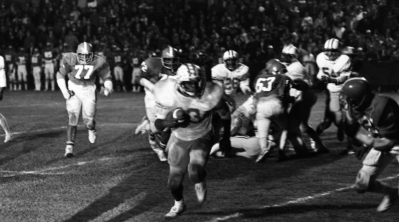 Herschel Walker (43) of Johnson County during a high school football game in 1979. Kenneth Walker / AJC file photo
