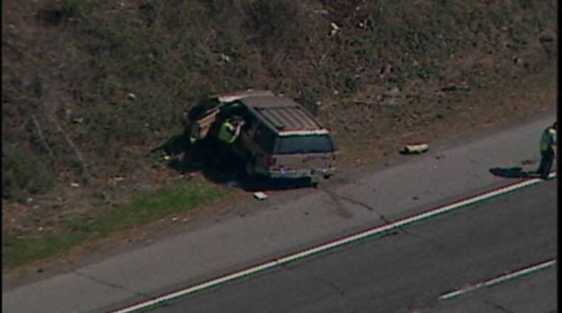 A single-vehicle wreck happened shortly after noon. (Credit: Channel 2 Action News)