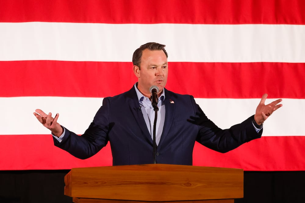 Lt. Gov. Burt Jones held a campaign rally in Flovilla on Tuesday. He is running for governor.