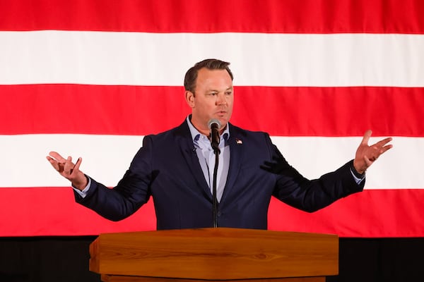 Lt. Gov. Burt Jones held a campaign rally in Flovilla on Tuesday. He is running for governor.