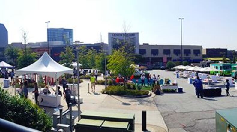 Lenox Square’s parking lot will be transformed into 40 mini parks this weekend. CONTRIBUTED