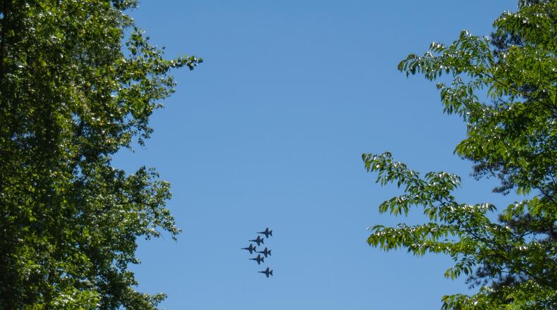 Wayne Smith of Roswell captured the Blue Angels between the trees in his backyard.