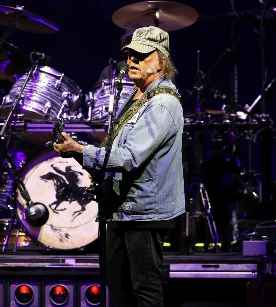 Neil Young & Crazy Horse brought his "Love Earth Tour" to Ameris Bank Amphitheatre on Tuesday, May 7, 2024.
Robb Cohen for the Atlanta Journal-Constitution