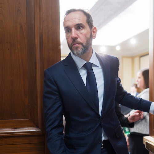 FILE - Former Department of Justice Special Counsel Jack Smith departs at the end of a Republican-led deposition before the House Judiciary Committee as part of its oversight into DOJ investigations into President Donald Trump, on Capitol Hill in Washington, Dec. 17, 2025. (AP Photo/J. Scott Applewhite, File)