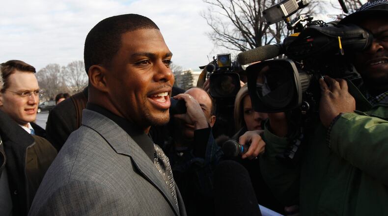 The Washington Football Team has hired Jason Wright (center) as team president. He’s the first Black person to hold this job in NFL history and at 38 becomes the youngest team president in the league.