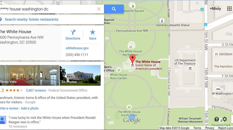 Google is investigating a hack that directs Google Map users to the White House after they type in an offensive phrase. The company has apologized to the White House, but users could still see the images Wednesday afternoon.