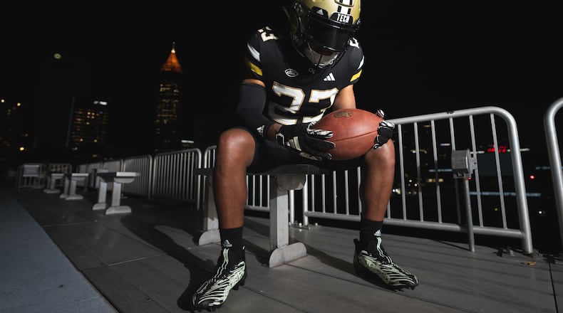 Georgia Tech will wear a special uniform for the Yellow Jackets' game against Bowling Green at Bobby Dodd Stadium on Sept. 30, 2023. Tech calls the uniforms "Ghost Uniforms." (Photo courtesy of Georgia Tech Athletics)
