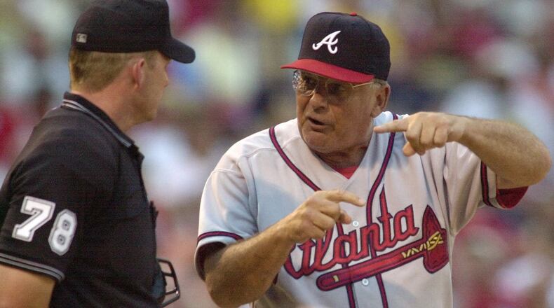Hall of Fame Braves manager Bobby Cox had regular discussions - often leading to his ejection - with umpires about the strike zone.