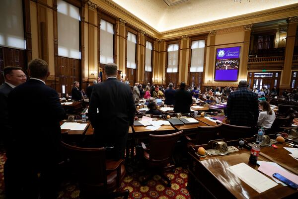 Members of the State House of Representatives are seen in the Chamber at the start of the fifth day of a special legislative session at the Capitol in Atlanta on Tuesday, June 23, 2026. (Miguel Martinez/AJC)