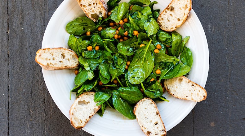 Warm Chickpea and Spinach Salad.