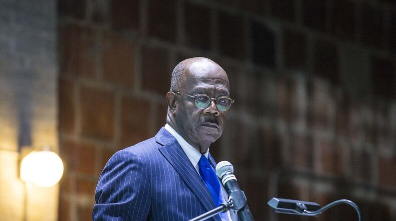 Fulton County District Attorney Paul L. Howard speaks at Tyler Perry Studios earlier this year. (ALYSSA POINTER/ALYSSA.POINTER@AJC.COM)