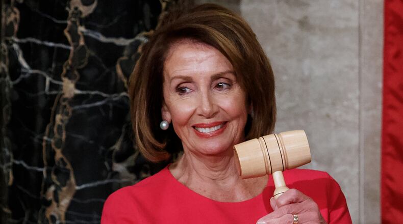 FILE - House Speaker Nancy Pelosi of California holds the gavel at the Capitol in Washington, Jan. 3, 2019. (AP Photo/Carolyn Kaster, File)