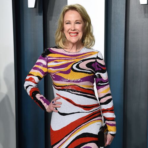 FILE - Catherine O'Hara, star of "Schitt's Creek," appears at the Vanity Fair Oscar Party in Beverly Hills, Calif., on Feb. 9, 2020. (Photo by Evan Agostini/Invision/AP, File)