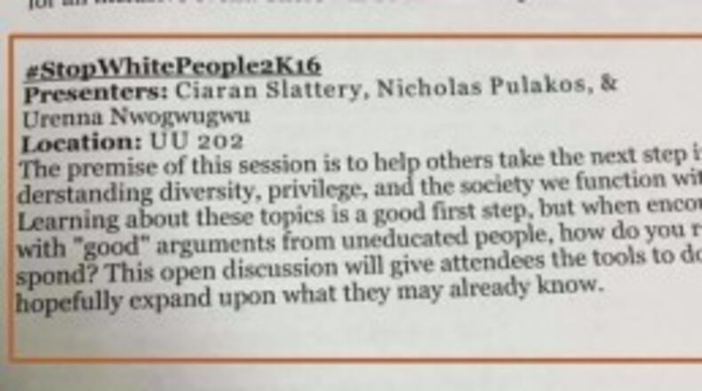 A diversity session for resident advisers at a New York college sparked a lot of internet outrage because of the name: #StopWhitePeople2K16