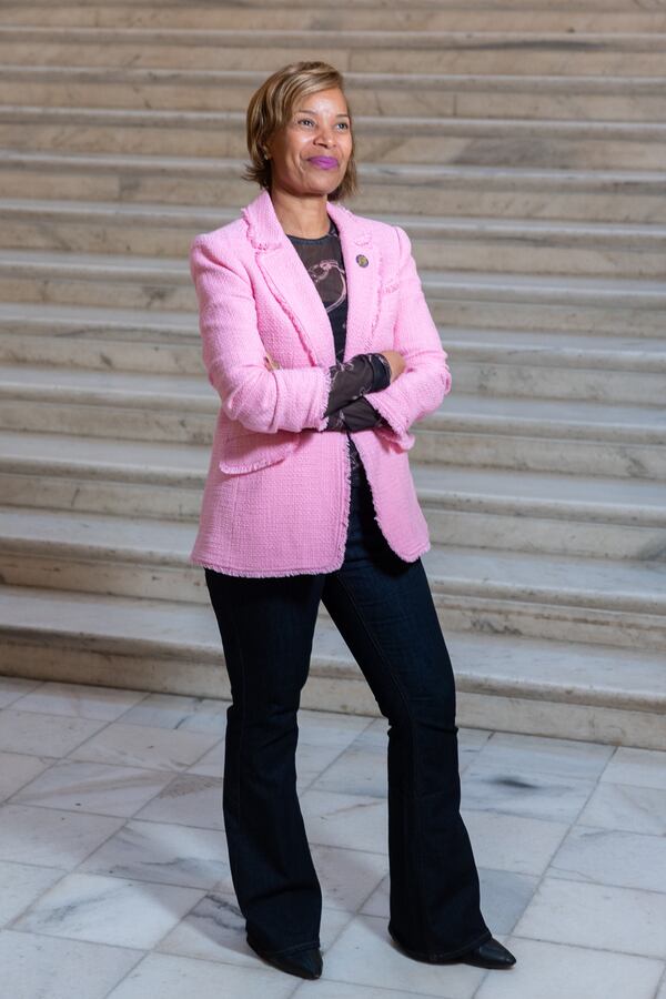 State Rep. Sonya Halpern	, D-Atlanta, poses for a portrait at the Capitol in Atlanta on Thursday, February 26, 2026, as part of this year’s “best-dressed lawmakers” list. (Arvin Temkar/AJC)