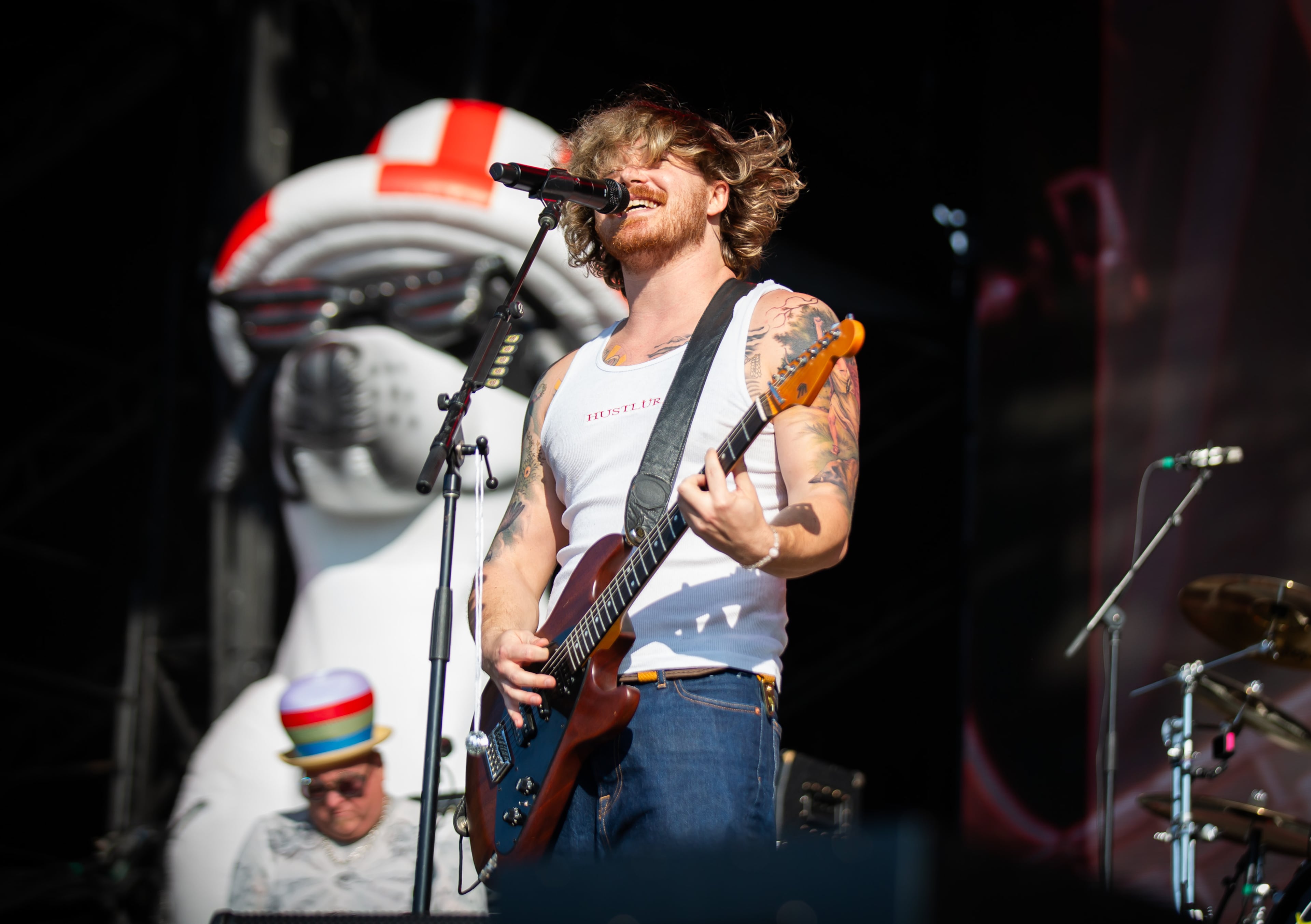 Sublime played reggae/ska/punk-inspired hits with lead vocal duties taken by frontman Jakob Nowell, filling in for his late father, Bradley, during the first day of Shaky Knees on Friday, Sept. 19, 2025, in Atlanta’s Piedmont Park. (Ryan Fleisher for the AJC)