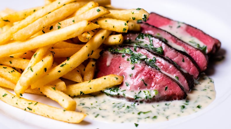 The sauce that accompanied the steak frites at Tiny Lou’s was exceptional. CONTRIBUTED BY HENRI HOLLIS