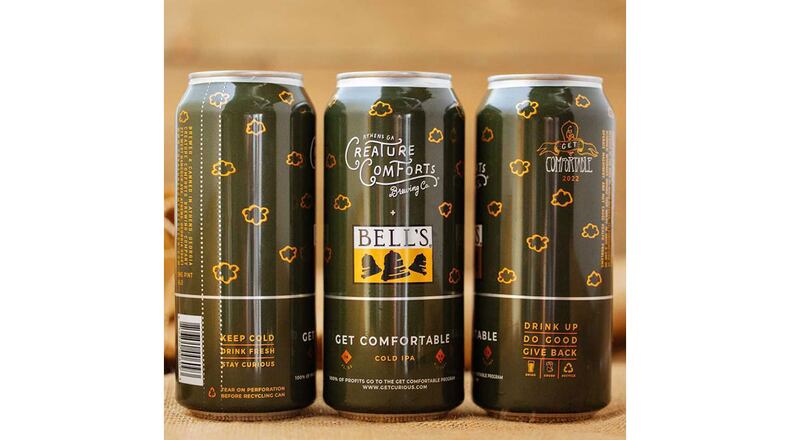 The Creature Comforts and Bell's collaboration Get Comfortable Cold IPA.