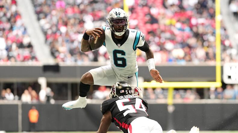 Panthers quarterback P.J. Walker will lead Carolina against the Falcons on Sunday at Mercedes-Benz Stadium. (Mark Brown/TNS)