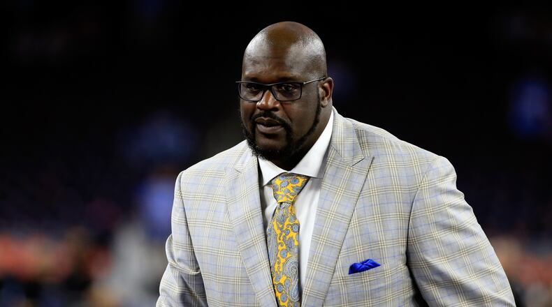 HOUSTON, TEXAS - APRIL 04: Former NBA player and commentator Shaquille O'Neal looks on prior to the 2016 NCAA Men's Final Four National Championship game between the Villanova Wildcats and the North Carolina Tar Heels at NRG Stadium on April 4, 2016 in Houston, Texas. (Photo by Scott Halleran/Getty Images)
