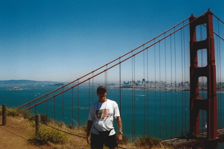 Steve stands in front of the Golden Gate Bridge in San Francisco, California. (Courtesy of Steve Leo)