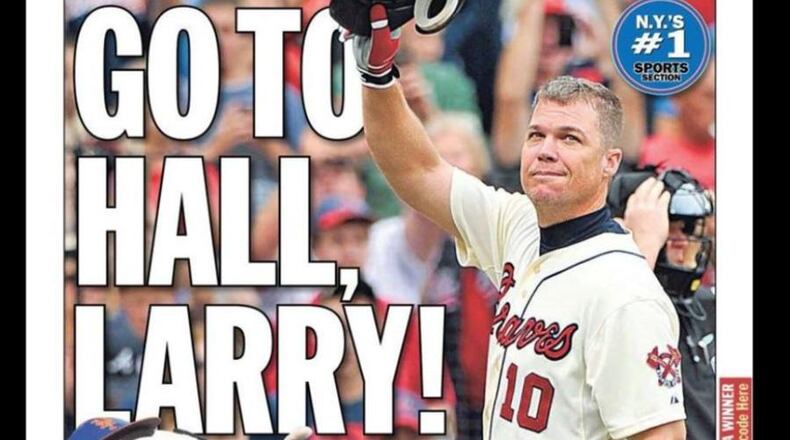 The back page of Thursday's New York Daily News.