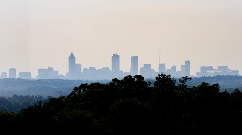 Smoke from major wildfires in southern Georgia prompted a code orange air quality alert for metro Atlanta on April 23, 2026 (Ben Hendren for the AJC)