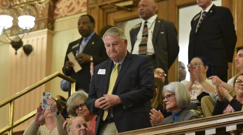 Former House member Dan Ponder, who was a pivotal figure in a 2000 attempt to pass a hate crime bill, which was later declared unconstitutional. Ponder stood in the gallery to be recognized during debate over HB 486, a bill to reestablish crimes of preducice in Georgia. HYOSUB SHIN / HSHIN@AJC.COM
