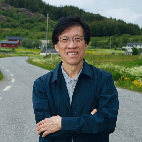 In this photo taken on Wednesday, June 25, 2025 and released by Cherry Au Hon I, Macao's pro-democracy former lawmaker Au Kam San poses for a photo during a family trip in Norway. (Cherry Au Hon I via AP)