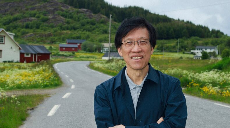 In this photo taken on Wednesday, June 25, 2025 and released by Cherry Au Hon I, Macao's pro-democracy former lawmaker Au Kam San poses for a photo during a family trip in Norway. (Cherry Au Hon I via AP)