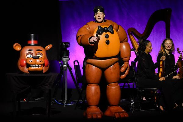 Jason Blum, CEO of Blumhouse Productions, appears onstage during the Universal Pictures and Focus Features presentation at CinemaCon on Wednesday, April 2, 2025, at Caesars Palace in Las Vegas. (AP Photo/Chris Pizzello)