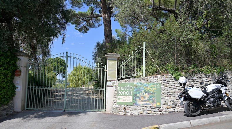 The entrance of the Renoir Museum where thieves stole four valuable Renoir paintings, in Cagnes-sur-Mer, Tuesday, Sept. 8, 2026. (AP Photo/Philippe Magoni)