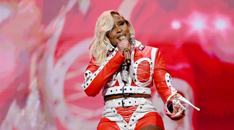 Mary J. Blige returns to State Farm Arena on Feb. 3. (Photo by Derek White/Getty Images for Strength Of A Woman Festival & Summit)