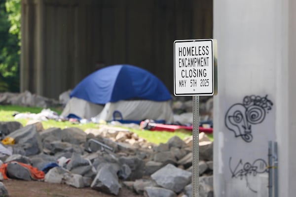 The homeless encampment on Pryor Street in Atlanta, which was closed in May. 