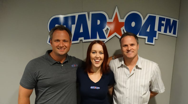 Drex, Cassiday and Tingle, the new morning show on Star 94. CREDIT: Rodney Ho/ rho@ajc.com