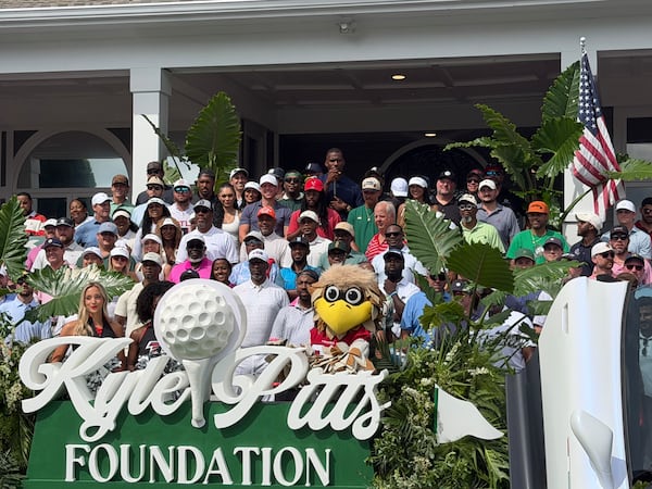 The Kyle Pitts Foundation held its fifth annual charity golf tournament Tuesday at Chateau Elan. (Daniel Flick/AJC)