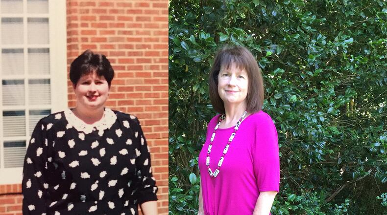 In the photo on the left, taken in 1991, Marie Damm weighed 278 pounds. In the photo on the right, taken in June, she weighed 148 pounds. (All photos contributed by Marie Damm)