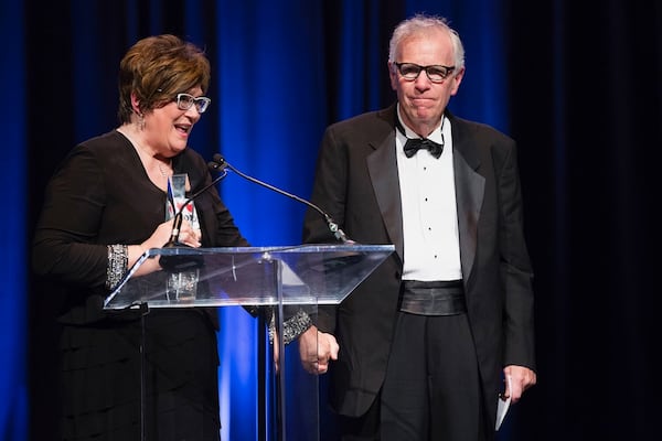 Hand in hand: Georgia Ensemble Theatre cofounders Anita and Bob Farley at the Suzi Bass Awards. (Courtesy of Laurel Farley Crowe)