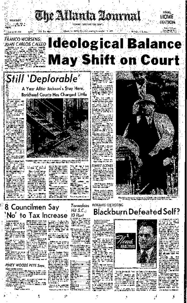In a Nov. 1975 follow-up on Bankhead Courts over a year after Jackson's weekend stay, Journal reporter Chet Fuller noted "living conditions have changed little." AJC PRINT ARCHIVES