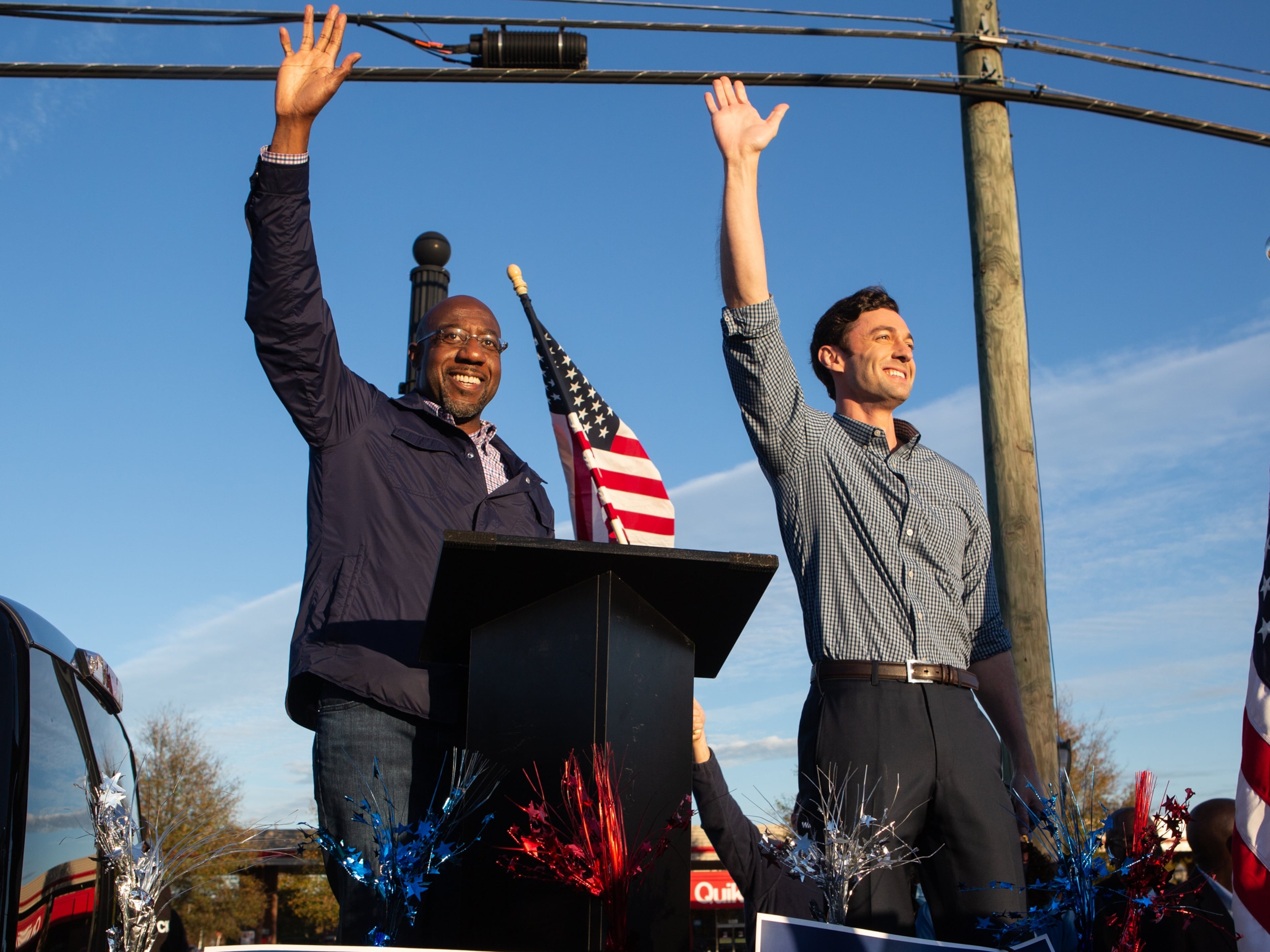Democratic U.S. Sens. Raphael Warnock (left) and Jon Ossoff (right) are topics of discussion on today's "Politically Georgia" podcast.