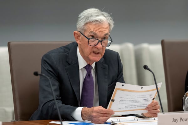 Federal Reserve Chairman Jerome Powell spoke during a meeting Wednesday in Washington.