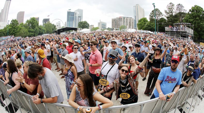 The SweetWater 420 Fest rocked with crowds this weekend in Atlanta's Centennial Olympic Park. The sold-out lineup on Saturday, April 30, 2022, included Umphrey's McGee, the Trey Anastasio Band and Goose. (Photo: Robb Cohen for The Atlanta Journal-Constitution)
