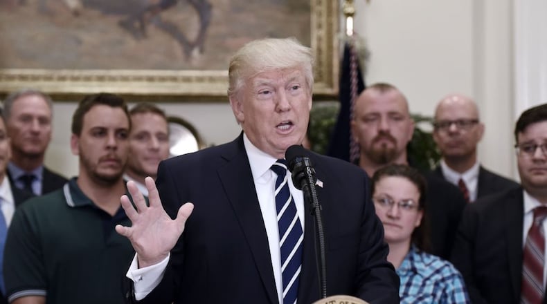 U.S. President Donald Trump delivers remarks on his executive order that aims to expand apprenticeships to train people for millions of unfilled skilled jobs. (Photo by Olivier Douliery-Pool/GettyImages