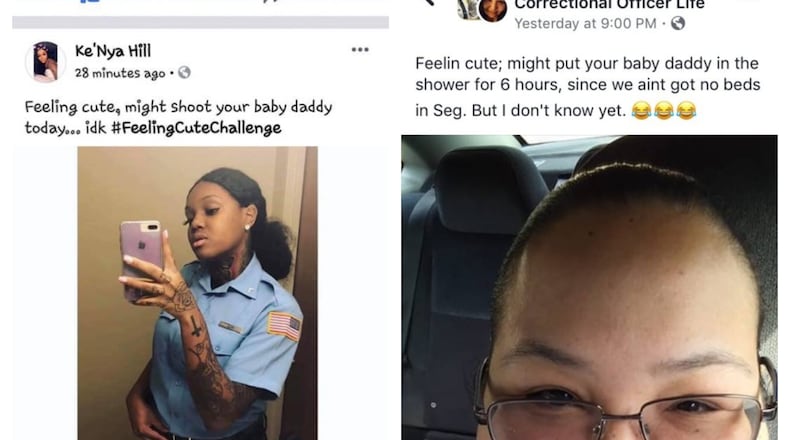 Two women identifying themselves as Wheeler Correctional Facility workers posted responses to the #FeelingCuteChallenge.