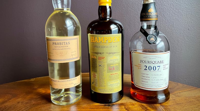 Probitas (left) is a white-rum collaboration between Hampden Estate from Jamaica and Foursquare from Barbados. Krista Slater for The Atlanta Journal-Constitution