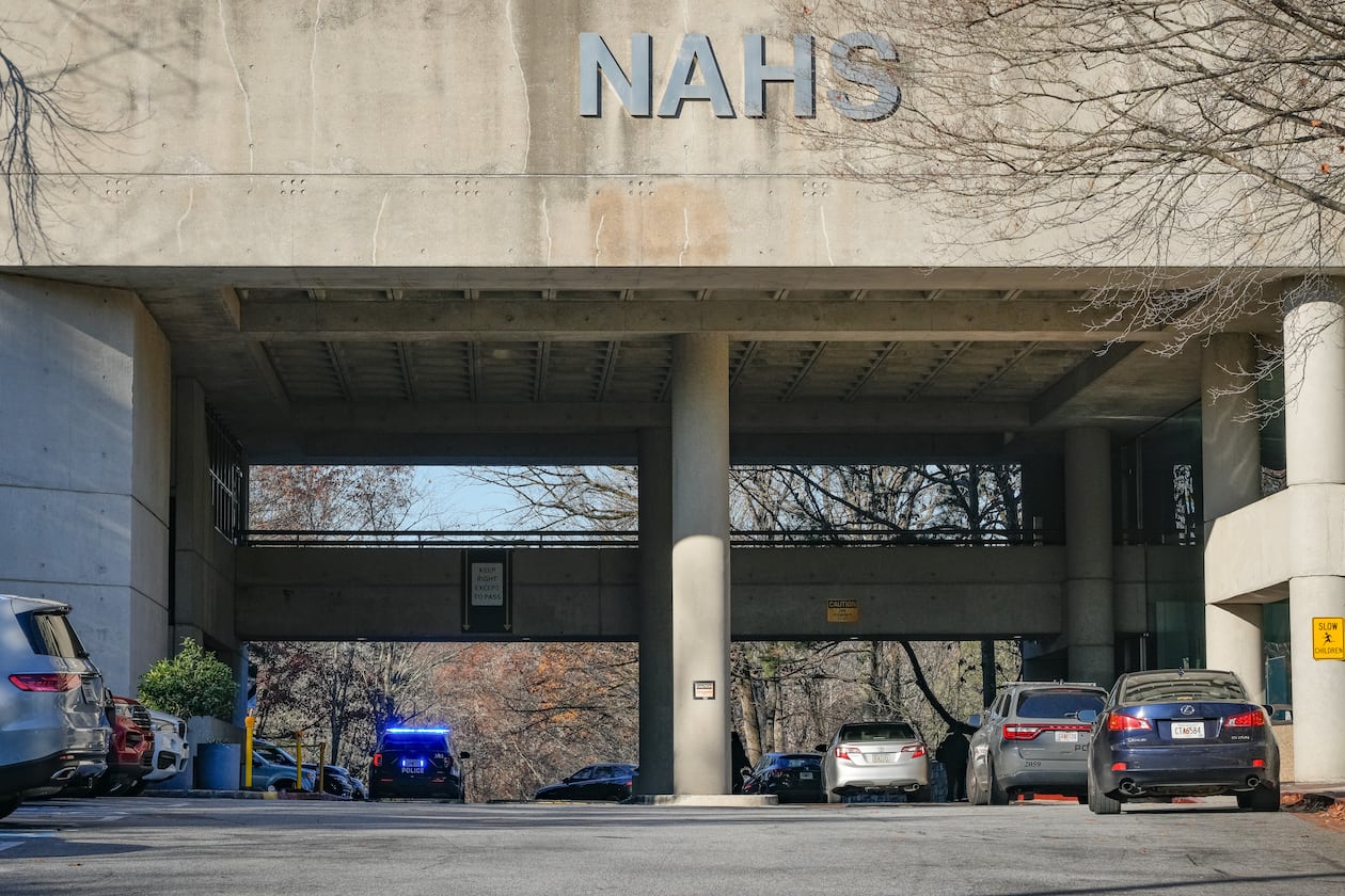 Police respond to North Atlanta High School after a student was injured in an altercation with another student Friday, Dec, 12, 2025. (Ben Hendren for the AJC)