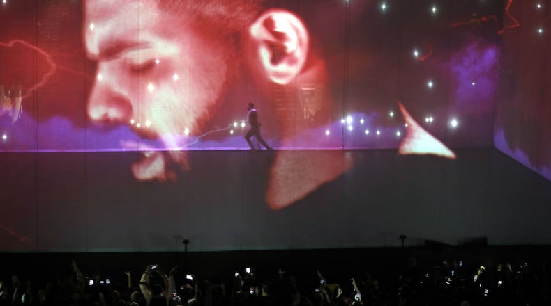 Drake brought an elaborate stage production to State Farm Arena, where he's playing the final three dates of his tour through Sunday. Photo: Robb Cohen Photography & Video /RobbsPhotos.com